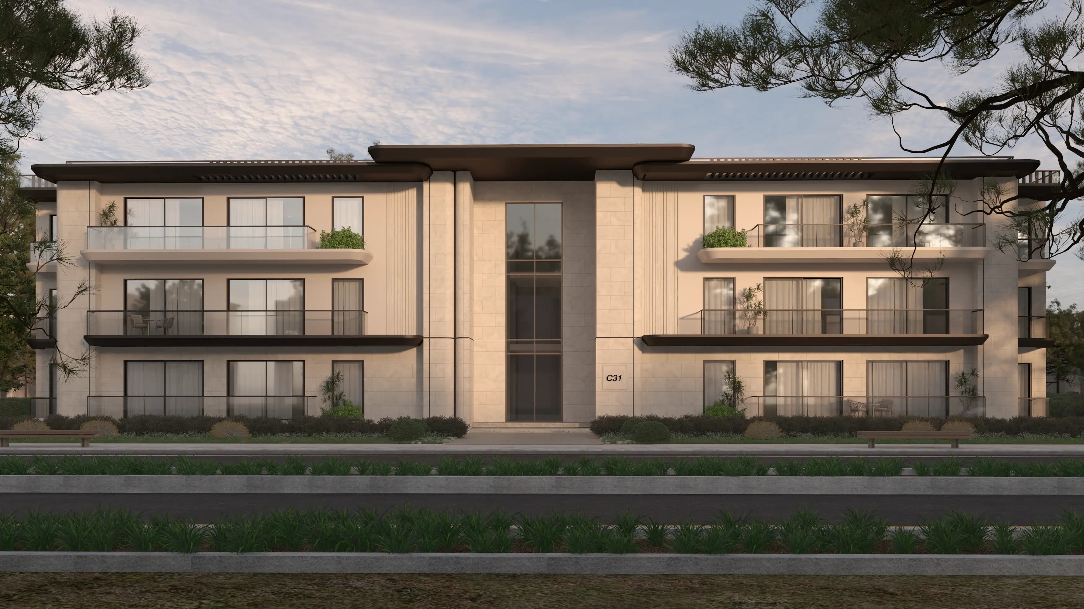 Render of Building Type C signature residences at Tamaraya