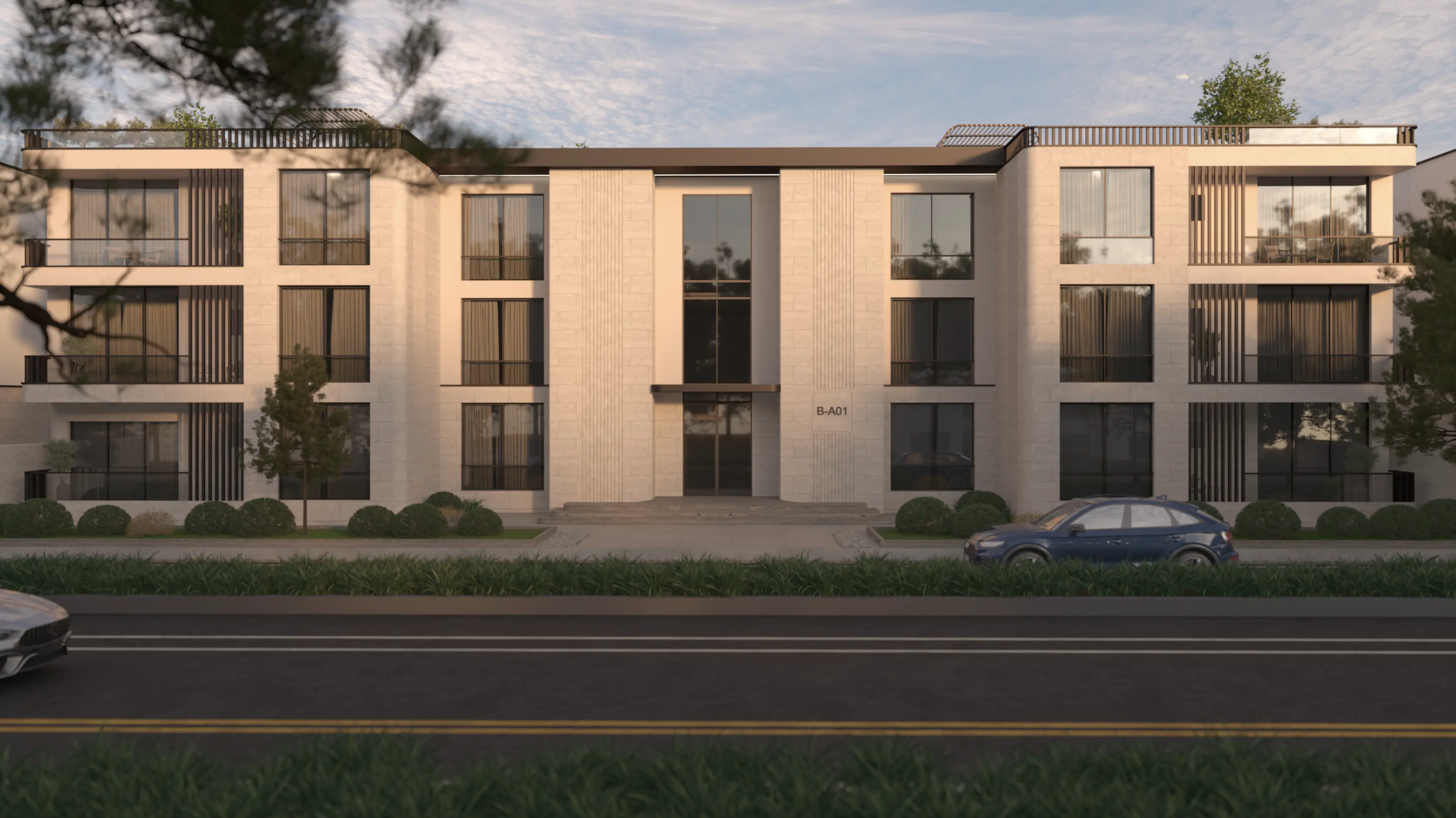 Render of Building A apartments at Tamaraya
